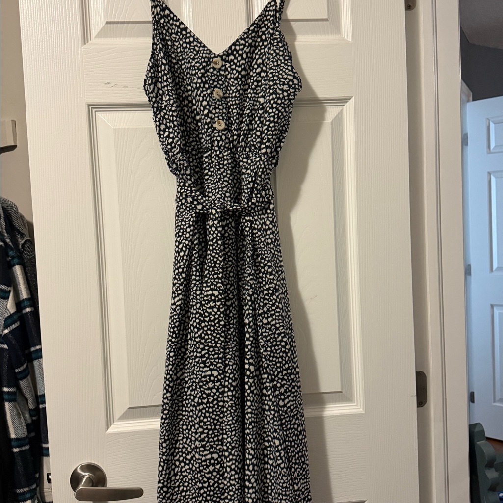 Shein Black And White Spotted Maxi Dress